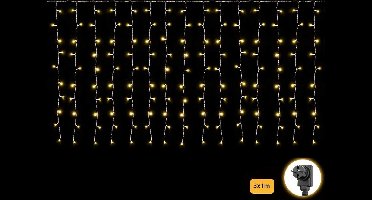 Led gordijn kerst - 3 x 1 meter - warm wit - 150 leds