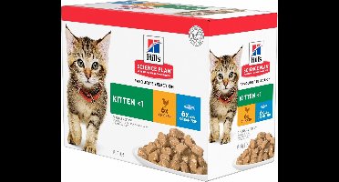 Hill's Feline Pouch Kitten Multipack Kip/Vis - 12X85 GR