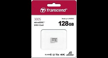 Transcend Premium 300S microSDXC-kaart 128 GB Class 10, UHS-I, UHS-Class 3, v30 Video Speed Class, A1 Application Perfo