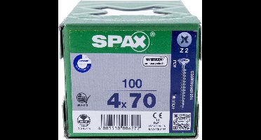 Spax Spaanplaatschroef Verzinkt PK 4.0 x 70 mm - 100 stuks