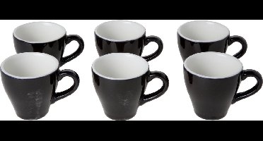 Cosy&Trendy For Professionals Barista Black Kopje - Ø 6.3 cm x 6.2 cm - 7 cl - Set-6