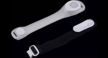 Hofftech Verstelbare LED sportarmband - wit - waterbestendig - 100 uur brandtijd - hardlopen