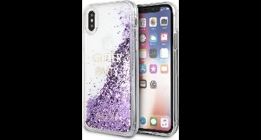 Guess hard case glitter party - roze - for iPhone X