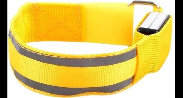 *** Sport Armband met led Verlichting Geel - Goed zichtbaar - Hardloopband - Veiligheid - van Heble® ***