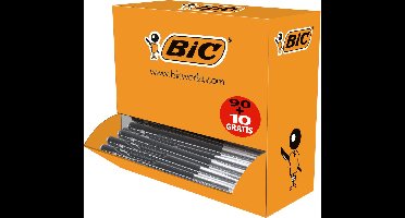 BIC M10 Original Intrekbare Balpen - Zwart - Doos van 100 - Medium Point 1 mm
