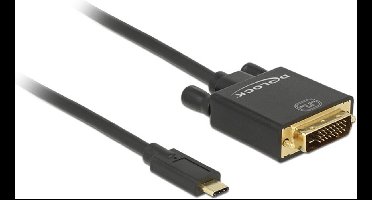 Premium USB-C naar DVI kabel met DP Alt Mode (4K 30 Hz) / zwart - 3 meter