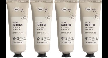 Derma Eco Handcrème - met Jojobaolie, Amandelolie en Vitamine E - Parfumvrij - AllergyCertified- 4 x 75 ml