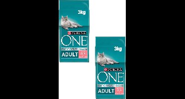 Purina One Adult Zalm&Granen - Kattenvoer - 2 x 3 kg