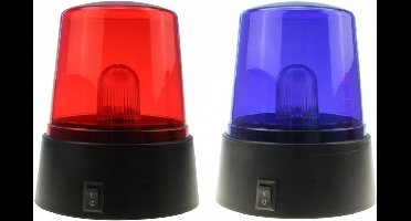 Kruger zwaailampen - 2x stuks - rood en blauw LED licht - Politie zwaailichten