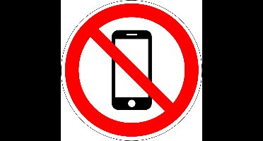 Verboden voor smartphones sticker 150 mm