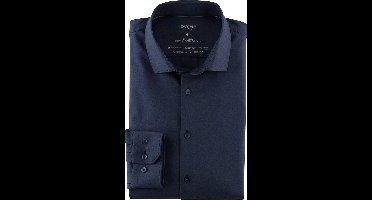OLYMP 24/7 No. 6 Six super slim fit overhemd - twill - marine blauw - Strijkvriendelijk - Boordmaat: 46