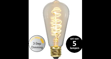 3 standen led lamp - E27 - 4W - set van 5