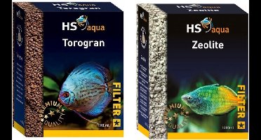 HS-aqua - Torogran + HS-Aqua - Zeoliet - Aquarium - Filtermateriaal -2x 1 Liter - combideal