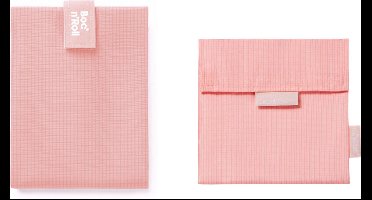 Boc’n’Roll - Snack'n'Go Voordeelset Active Pink - Herbruikbaar Boterhamzakje en Snackverpakking - Sluiting met klittenband - BPA-vrij - Waterdichte binnenlaag - Wasbaar tot 60°C