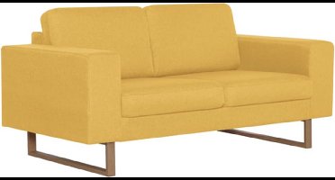 vidaXL - Tweezitsbank - stof - geel