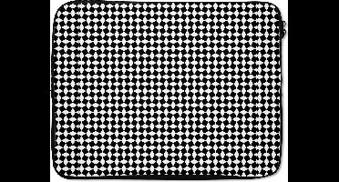 Laptophoes - Laptoptas - Design - Zwart - Wit - Patronen - Laptop - 17 Inch - Sleeve laptop