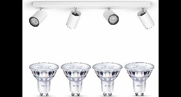 Philips Kosipo Opbouwspot (Wit) - Warmwit Licht - Plafondspot met 4 Lichtpunten - GU10 - SceneSwitch - Eenvoudig Dimbaar met Je Klassieke Schakelaar