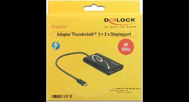 Adapter Thunderbolt 3 mannelijk> 2 x DisplayPort Vrouw 4K 60 Hz