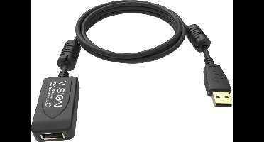 Vision TC 5MUSBEXT+/BL- USB-kabel USB 2.0 5 m USB A Zwart
