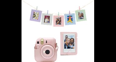 Fujifilm Instax Mini 12 accessoires - Cameratas, fotokaarten met clips & fotoalbum - Bloesem Roze