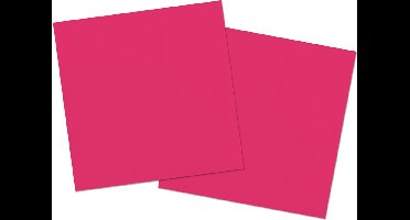 Folat Feest Servetten - 40x - fuchsia - 33 x 33 cm - papier - lunch/diner servetjes