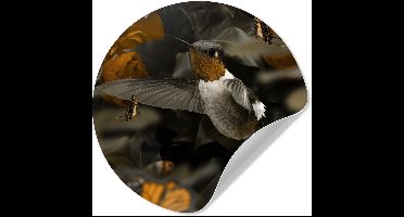 WallCircle® - Behangcirkel 30x30 cm - Muurstickers Kolibrie - Bos - Vlinders - Muurcirkel woonkamer - Wandcirkel slaapkamer - Kamer decoratie zelfklevend - Muurdecoratie accessoires