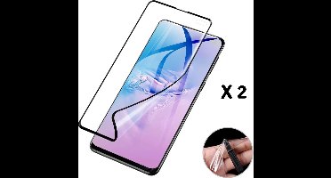 Screenprotector voor Samsung Galaxy S10 Plus - 2 stuks Beschermende kunststoffen Kunststof schermbeschermfolie transparante kunststof beeldschermfolie bijlranden zwart
