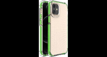 Spring - Armor - flexibel gel-pantserhoesje met kleurrijk frame voor iPhone - 12 - mini - groen