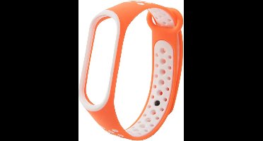 Vervangende - siliconen - polsbandriem voor Xiaomi Mi Band - 4 / Mi - Band - 3 - Dots - oranje/wit