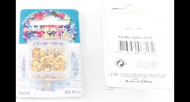 Scrapbooking Eyelet Bloem 6mm 50 stuks Goud Diameter gat 2.2mm.