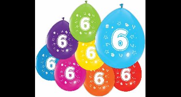 24 Ballonnen 12″ 2 Zijdig bedrukt 6 jaar - Versiering Slinger Feestdecoratie Decoratie Verjaardag Jubileum Ballon Feest