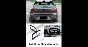 Uitlaat Sierstuk Geschikt Voor VW Golf 8 R Line glans zwart