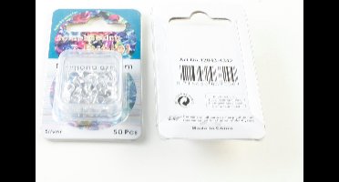 Scrapbooking Eyelet Diamant / Ruit 6x8mm 50 stuks Zilver Diameter gat 3mm