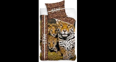Dreamee Dekbedovertrek cheetah 140 X 200 cm - 70 x 90 cm - Katoen