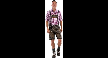 Haus Huberts Oktoberfest Lederhosen Heren - Retro Model Kort - Lederhosen Mannen - 100% Leer - Maat XXL