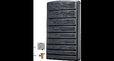 Graf regenton Extra Slim 400 L Grafiet-met kraantje-met vulautomaat voor rechthoekige regenpijp