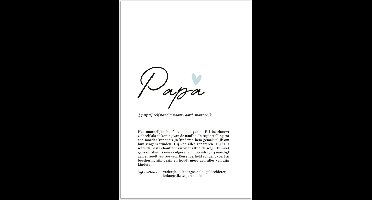 PosterMonkey - Poster - Betekenis - Papa - Cadeau voor hem - Cadeau voor man - Wanddecoratie - Woonkamer - Slaapkamer - 120x180 cm