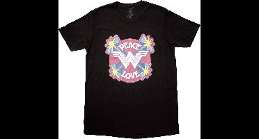 DC Comics Wonder Woman - Peace & Love Heren T-shirt - 2XL - Zwart