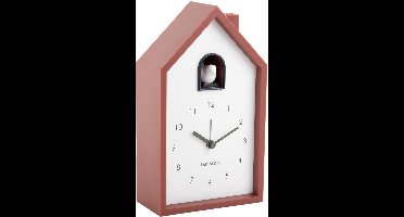 Karlsson Wekker Modern Cuckoo - Rood - 12x6x20cm - Scandinavisch - Wekker voor slaapkamer - Wekkers