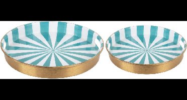 Present Time Schaal Candy Swirl - Blauw - Ø31cm - IJzer - Modern - Woonkamer