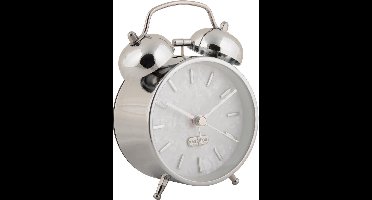 Karlsson Wekker Pearl Glow - Zilver - Ø8cm - Scandinavisch - Wekker voor slaapkamer - Wekkers