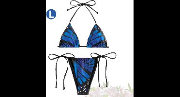 Bovista Bikini Dames - Meisjes Bikini - Badpak - Push Up - Vrouwen Badkleding - Zwemmen - Sexy Set - Top & Broekje - Blauw - Maat L