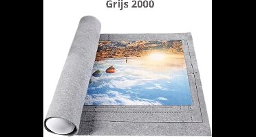 Bovista Puzzelmat - Portapuzzle - Puzzelmap - 1000 Stukjes - 1500 Stukjes - 2000 Stukjes - Puzzelkoffer - Puzzelbord - Opbergsysteem - Grijs - Inclusief Accessoires