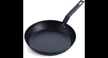 BK Solid Steel BBQ koekenpan 28cm - plaatstaal - carbon staal - Gietijzer handgreep - ovengeschikt tot 230°C - barbecue - handwas - BBQ set