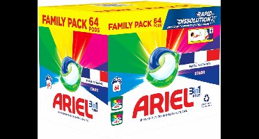 Ariel 3in1 Wasmiddel Pods - Kleur - 64 Capsules