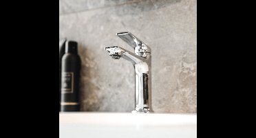 EcoRain© 30% Waterbesparende Wastafelkraan Olivia van RVS 304 en Messing - Universele Aansluiting - Anti-Kras Coating - Behoud Waterdruk - 5 Jaar Garantie - Chroom