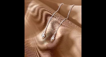 dames doortrekoorbellen met tulpen-80mm-zilver 925