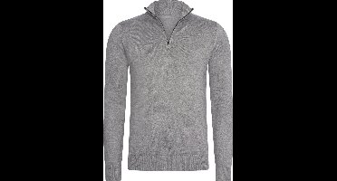 Mario Russo Half Zip Sweater - Trui Heren - Sweater Heren - Coltrui Heren - Antraciet - XXL