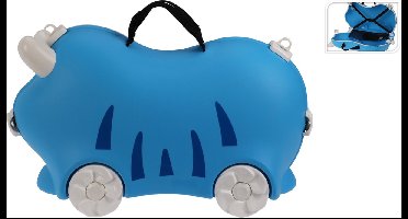 Relaxwonen - Kinderkoffer - Blauw - Op wieltjes - Extra stevig - maximaal 50kg