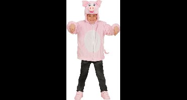 "Vest met capuchon varken voor kinderen - Kinderkostuums - 98/104"